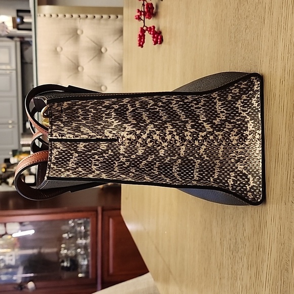 Coach Purse Black, Red and Snake Skin - Picture 2 of 6